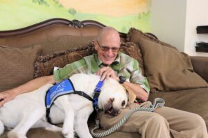 Jewel the Service Dog from Canine Companions and her new match Todd the Veteran